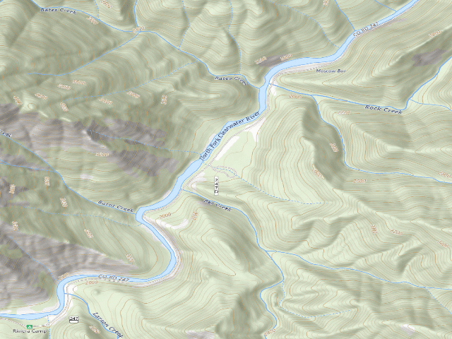 USGS topographic map of USFS dispersed camp — ID #88
