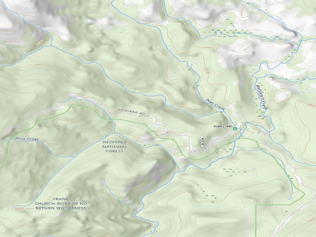 USGS topographic map of USFS dispersed camp — ID #9