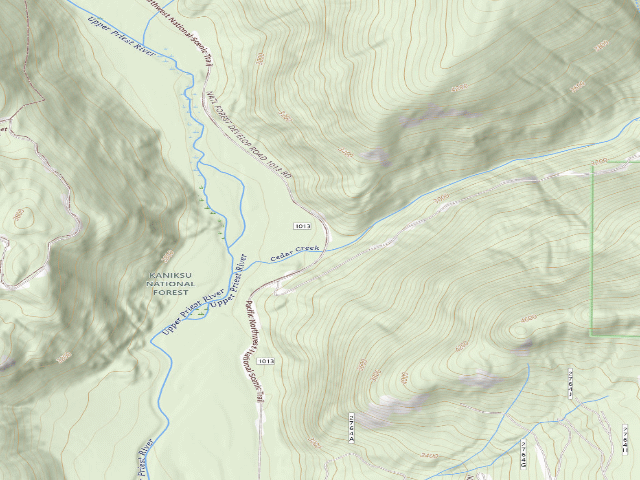 USGS topographic map of USFS dispersed camp — ID #9