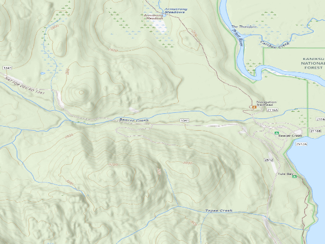 USGS topographic map of USFS dispersed camp — ID #90