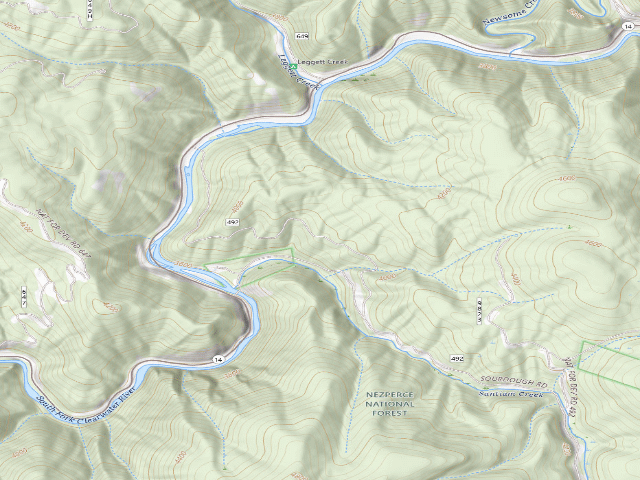 USGS topographic map of USFS dispersed camp — ID #92