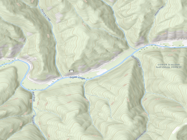 USGS topographic map of USFS dispersed camp — ID #97