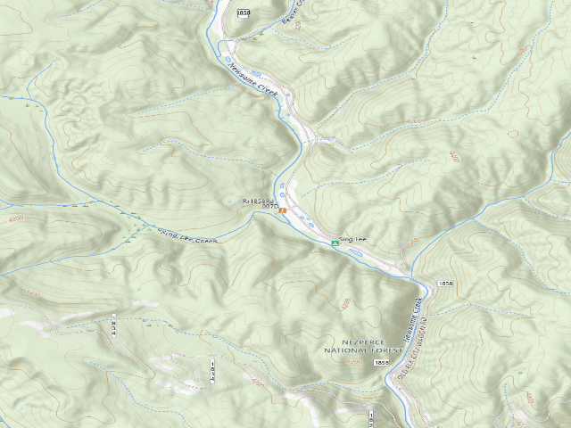 USGS topographic map of USFS dispersed camp — ID #98
