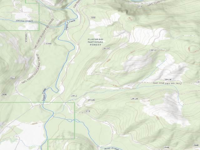 USGS topographic map of USFS dispersed camp — MT #10