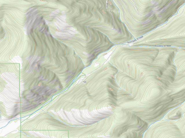 USGS topographic map of USFS dispersed camp — MT #100