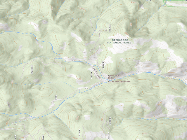 USGS topographic map of USFS dispersed camp — MT #101