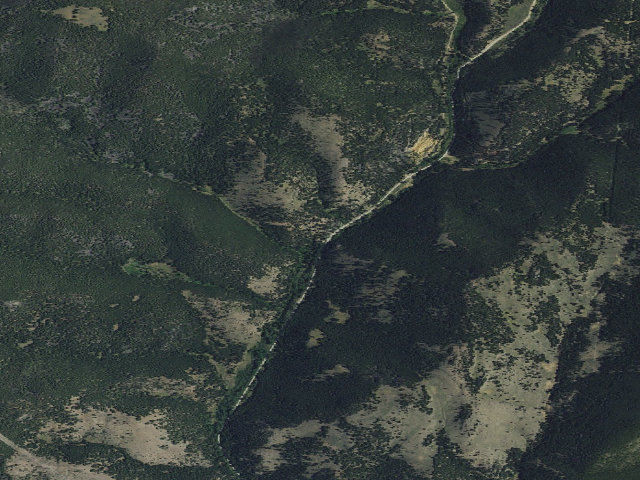 Aerial image of USFS dispersed camp — MT #102