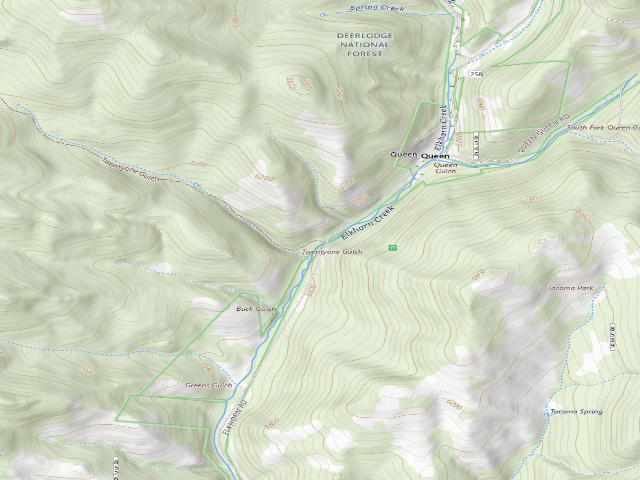 USGS topographic map of USFS dispersed camp — MT #102