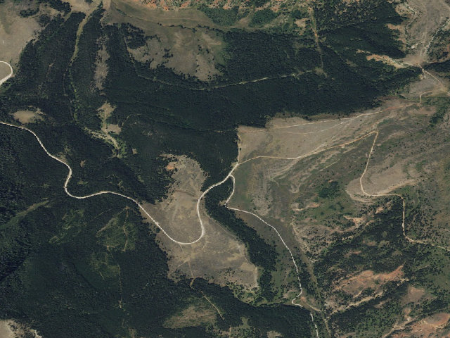 Aerial image of USFS dispersed camp — MT #103