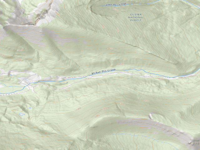 USGS topographic map of USFS dispersed camp — MT #105