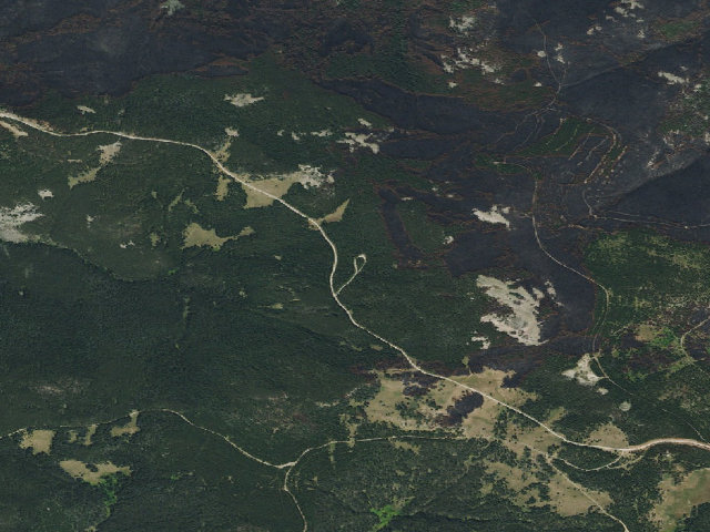Aerial image of USFS dispersed camp — MT #11
