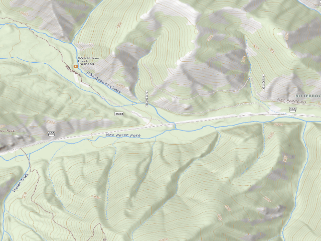 USGS topographic map of USFS dispersed camp — MT #113
