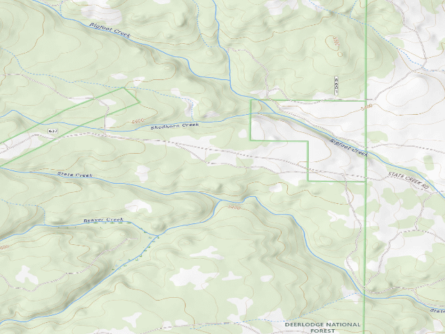 USGS topographic map of USFS dispersed camp — MT #114