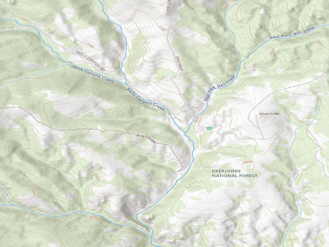 USGS topographic map of USFS dispersed camp — MT #118