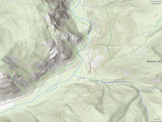 USGS topographic map of USFS dispersed camp — MT #119
