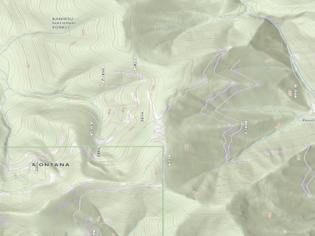 USGS topographic map of USFS dispersed camp — MT #120