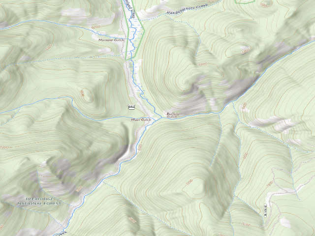 USGS topographic map of USFS dispersed camp — MT #121