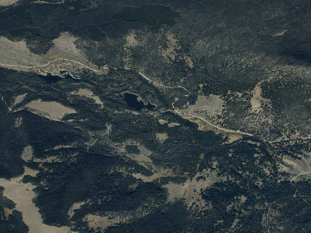 Aerial image of USFS dispersed camp — MT #122
