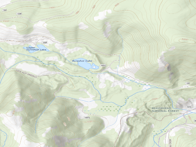 USGS topographic map of USFS dispersed camp — MT #122