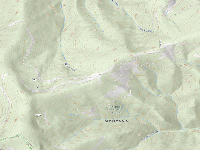 USGS topographic map of USFS dispersed camp — MT #123