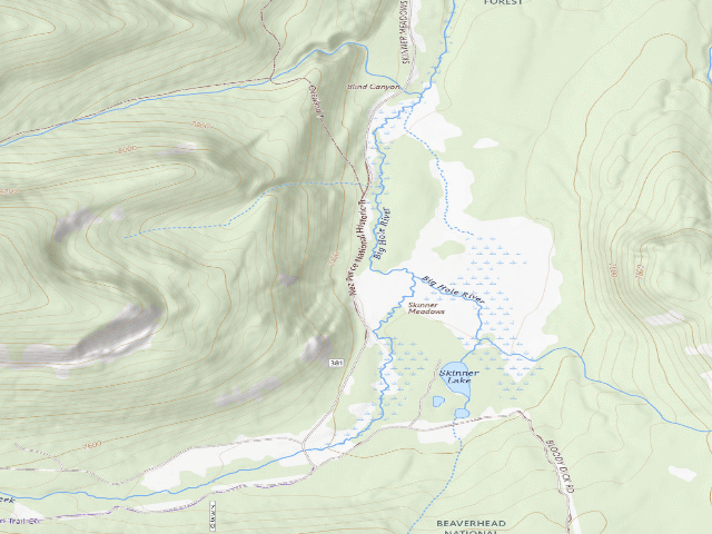 USGS topographic map of USFS dispersed camp — MT #124