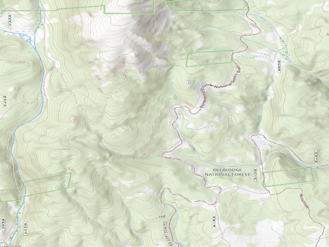 USGS topographic map of USFS dispersed camp — MT #125