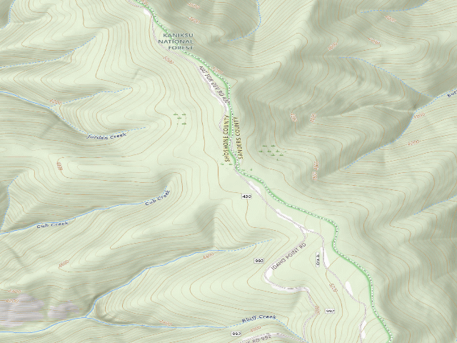 USGS topographic map of USFS dispersed camp — MT #126