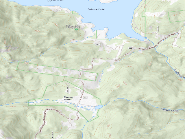 USGS topographic map of USFS dispersed camp — MT #128
