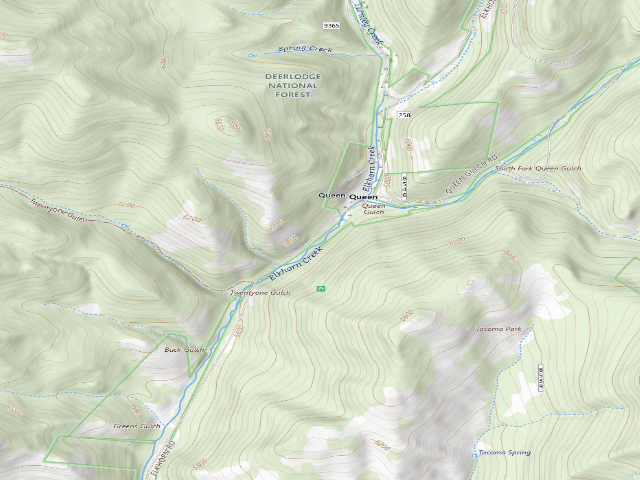 USGS topographic map of USFS dispersed camp — MT #13