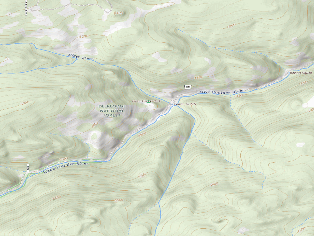 USGS topographic map of USFS dispersed camp — MT #130
