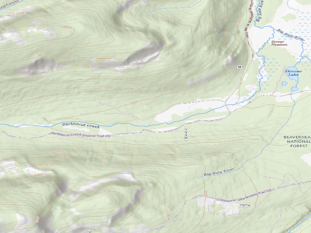 USGS topographic map of USFS dispersed camp — MT #131