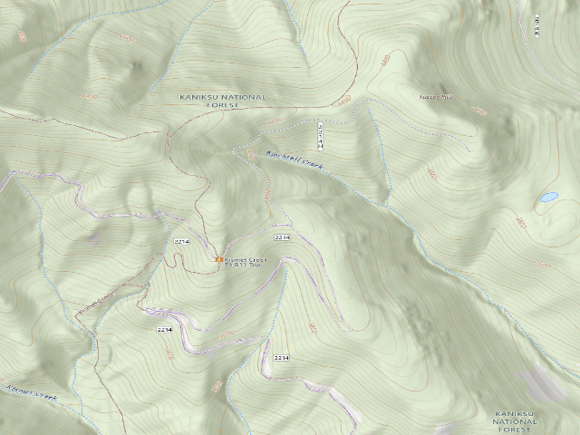 USGS topographic map of USFS dispersed camp — MT #133