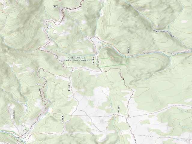 USGS topographic map of USFS dispersed camp — MT #134