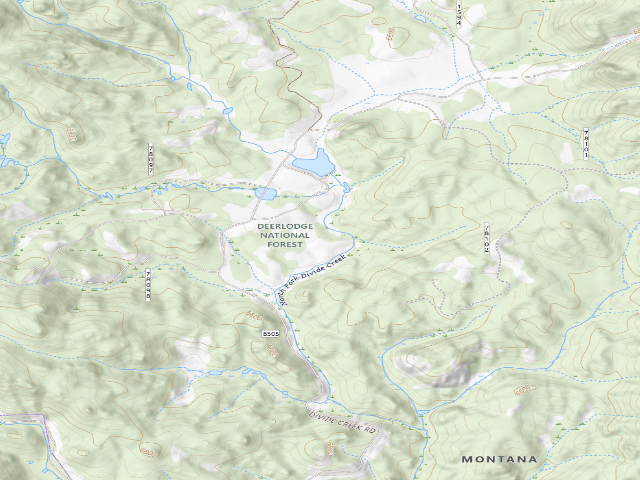 USGS topographic map of USFS dispersed camp — MT #135