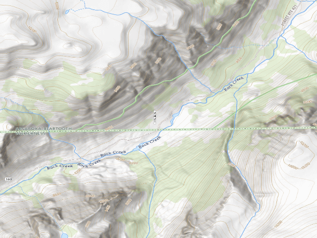 USGS topographic map of USFS dispersed camp — MT #136
