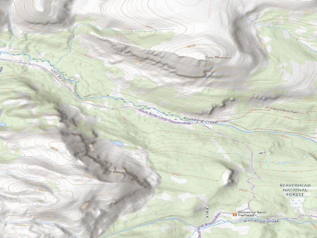 USGS topographic map of USFS dispersed camp — MT #137