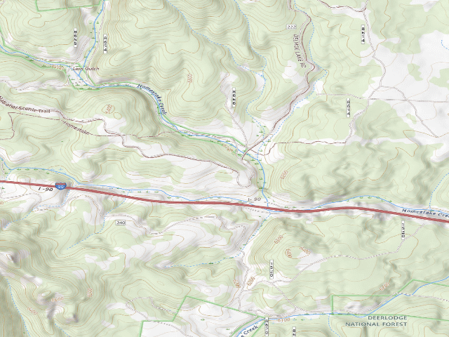 USGS topographic map of USFS dispersed camp — MT #138