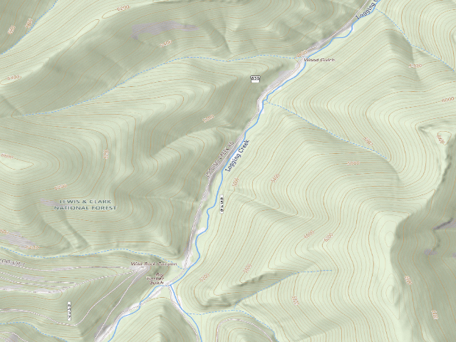 USGS topographic map of USFS dispersed camp — MT #14