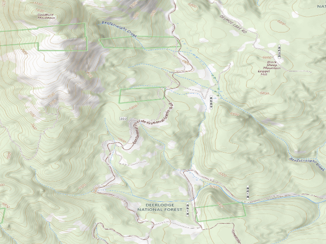 USGS topographic map of USFS dispersed camp — MT #140
