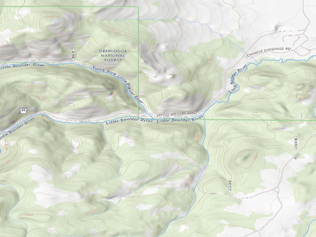 USGS topographic map of USFS dispersed camp — MT #142
