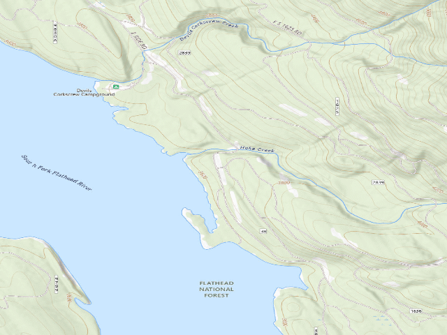 USGS topographic map of USFS dispersed camp — MT #149