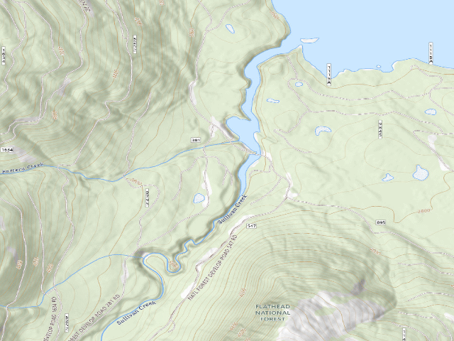 USGS topographic map of USFS dispersed camp — MT #15