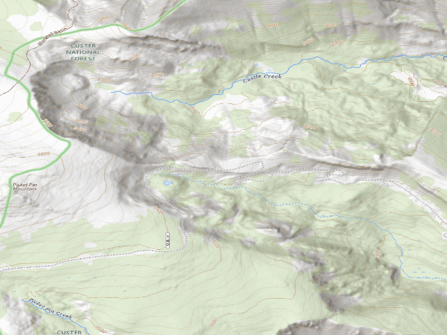 USGS topographic map of USFS dispersed camp — MT #150