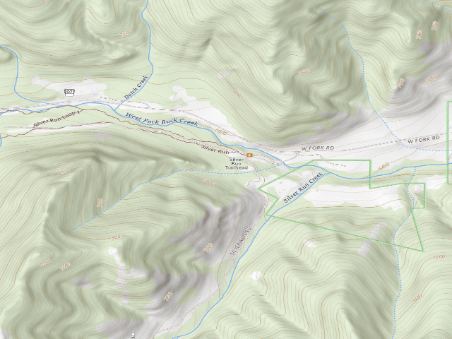 USGS topographic map of USFS dispersed camp — MT #153