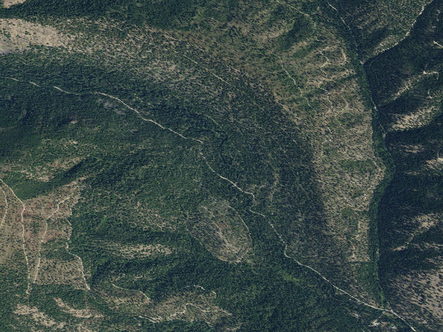 Aerial image of USFS dispersed camp — MT #154