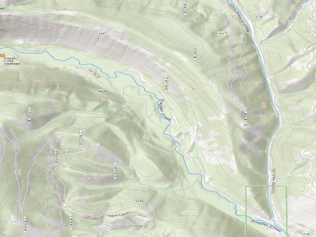 USGS topographic map of USFS dispersed camp — MT #154
