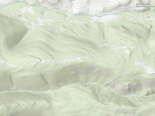 USGS topographic map of USFS dispersed camp — MT #156