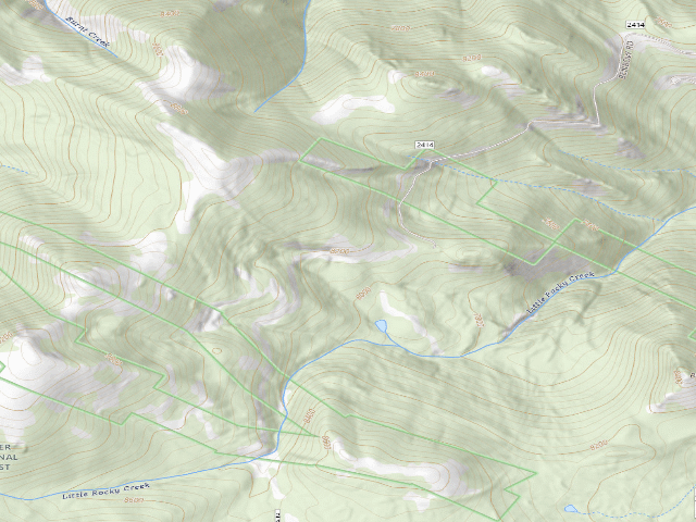 USGS topographic map of USFS dispersed camp — MT #157