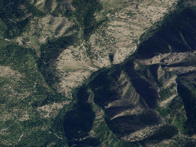 Aerial image of USFS dispersed camp — MT #158