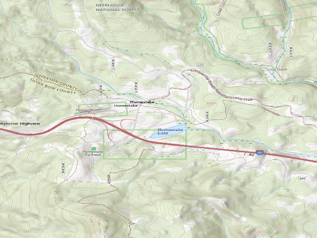 USGS topographic map of USFS dispersed camp — MT #159